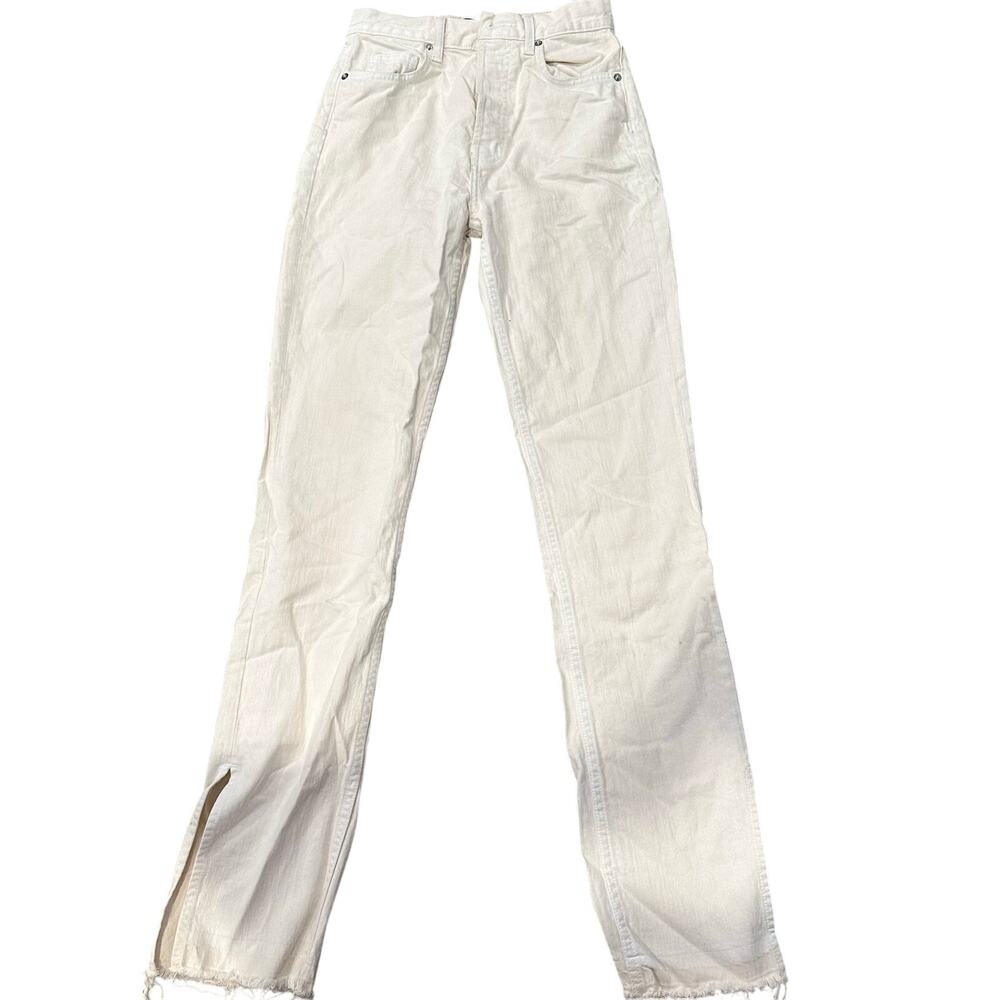EB DENIM Women's Split Hem Straight-Leg High-Rise Jeans Size 25